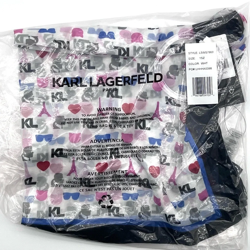 Karl Lagerfeld Paris Paris Icons Square Scarf 48” NWT
